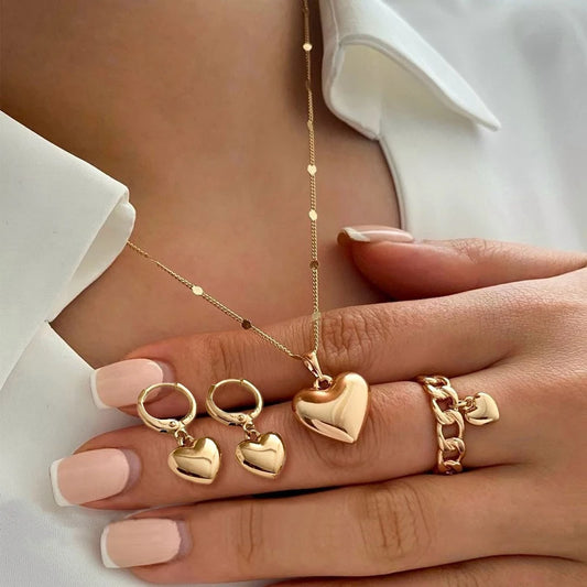 Ensemble Bijoux Cœur Femme